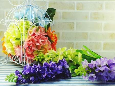 artificial flower bouquet decorationの写真素材