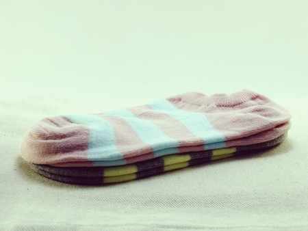 stripes colored socks with vintage filters effectの写真素材