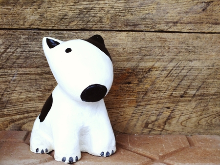 decorative puppy dog children s rooms interior garden decor ceramic statueの写真素材