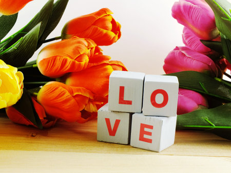 valentine s day background alphabet spell word lovevalentine s day background alphabet spell word loveの写真素材