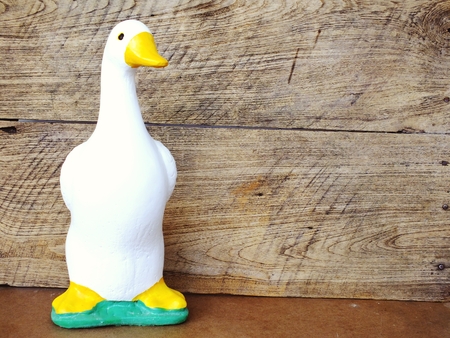 decorative ceramic duck interior decor ceramic statue with with spaceの写真素材