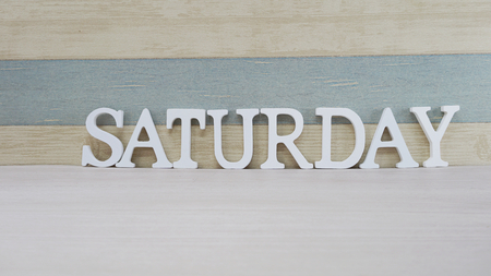 saturday alphabet letter with space backgroundの写真素材