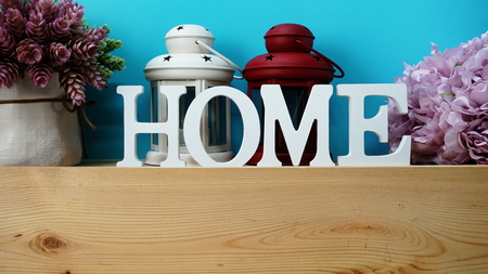 home alphabet letter with space backgroundの写真素材
