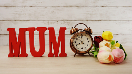 word text mom with space background mother's day conceptの写真素材