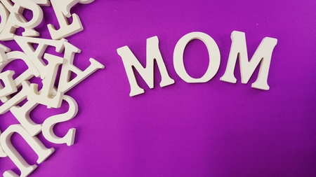 word text mom with space background mother's day conceptの写真素材