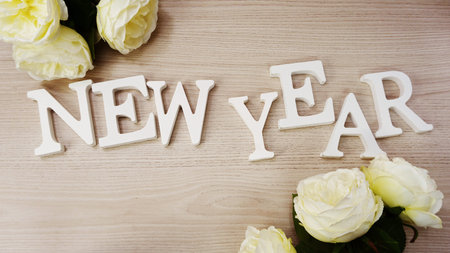 new year alphabet letter with space background