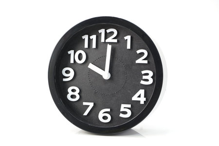 black alarm clock isolated on white background