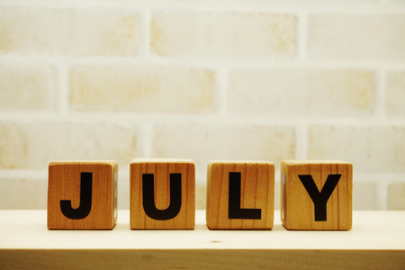 july alphabet letter with space backgroundの写真素材