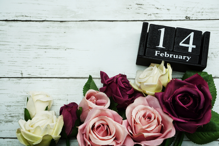 14 February valentine's day background top view flat layの写真素材