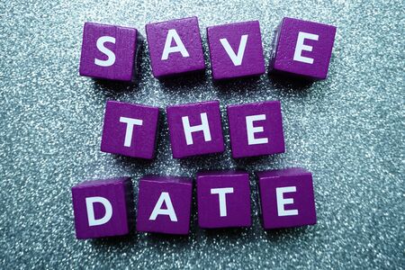 Save the Date alphabet letterの写真素材