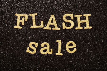 Flash Sale alphabet letter on black glitter backgroundの写真素材