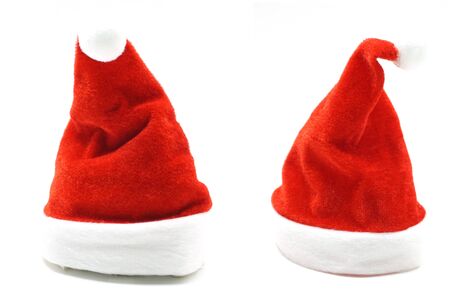 Red Santa Hat isolated on white backgroundの写真素材