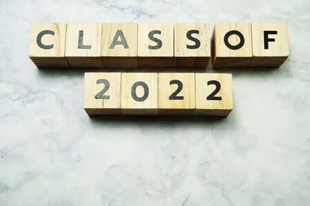 Class of 2022 alphabet letters on marble backgroundの写真素材