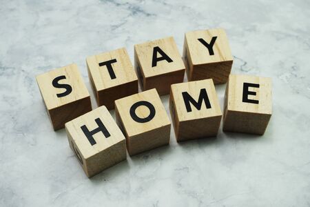 Stay Home alphabet letter on marble backgroundの写真素材