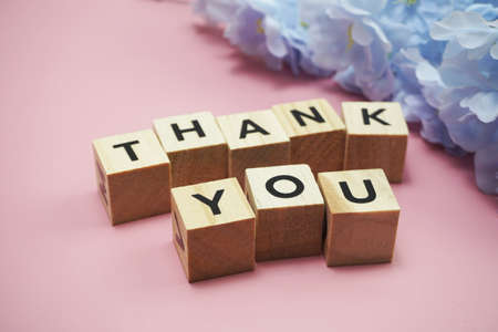 Thank You alphabet letters  with space copy on pink backgroundの写真素材