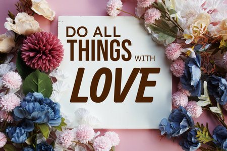 Do all things with Love text message motivational and inspiration quoteの写真素材