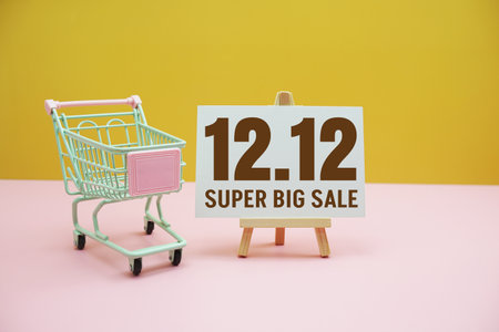 1212 super mega sale alphabet letter with LED cotton balls on pink backgroundの写真素材
