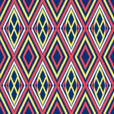 Seamless ikat pattern geometric Abstract folklore ornament Tribal ethnic illustration backgroundの写真素材