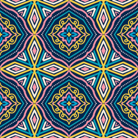 Seamless Ikat ethnic traditional pattern geometric abstract folklore ornament Tribal ethnic...