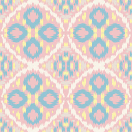 Seamless Ikat ethnic traditional Textile pattern geometric abstract folklore ornament Tribal ethnic illustration background design for print, clothing, scarfの写真素材