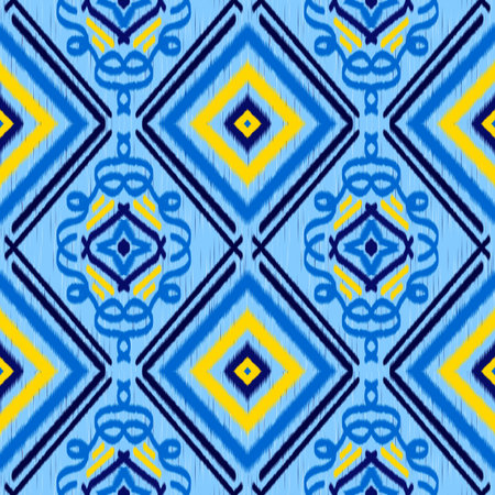 Seamless Ikat ethnic traditional pattern geometric abstract folklore ornament Tribal ethnic...