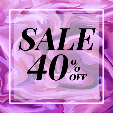 Sale 40% off template design with colorful graphic illustration background
