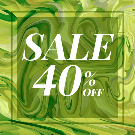 Sale 40% template design with colorful graphic illustration background