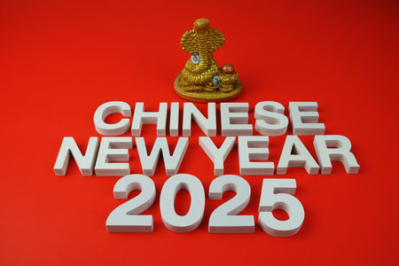Chinese New Year 2025 Year of snake holiday backgroundの写真素材
