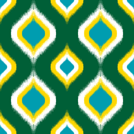 Seamless Ikat ethnic traditional Textile pattern geometric abstract folklore ornament Tribal ethnic...