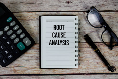 Root Cause Analysis (RCA) text on notepad, Business and Financial concept backgroundの写真素材