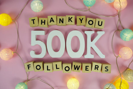 Thank You 500000, 500K Followers congratulation and celebration social media subscribers and followersの写真素材