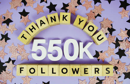 Thank You 550000, 550K Followers congratulation and celebration social media subscribers and followersの写真素材