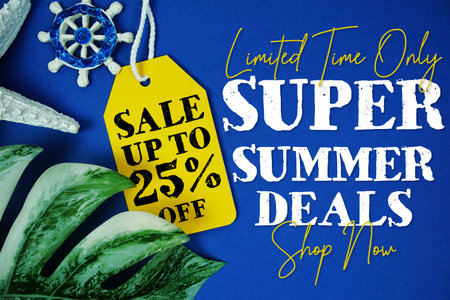 Super Summer Sale 25% Promotion Offer Discount Retail Shopping Concept