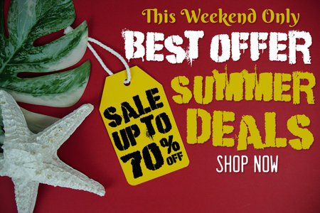 Offer Summer Sale 70% Promotion Offer Discount Retail Shopping Concept