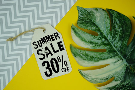Summer Sale 30% Promotion Offer Discount Retail Shopping Concept