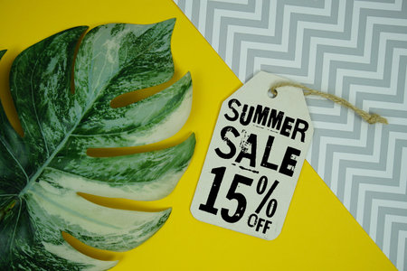 Summer Sale 15% Promotion Offer Discount Retail Shopping Concept