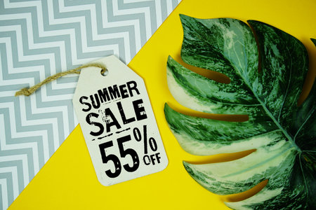 Summer Sale 55% Promotion Offer Discount Retail Shopping Conceptの写真素材