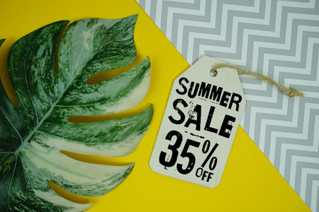 Summer Sale 35% Promotion Offer Discount Retail Shopping Concept
