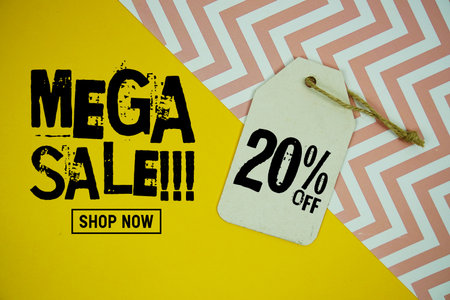Mega Sale 20% Promotion Offer Discount Retail Shopping Conceptの写真素材