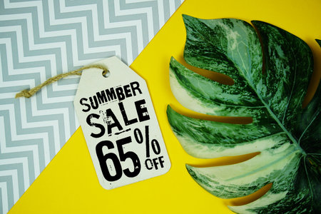 Summer Sale 65% Promotion Offer Discount Retail Shopping Conceptの写真素材