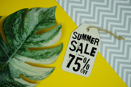 Summer Sale 75% Promotion Offer Discount Retail Shopping Conceptの写真素材