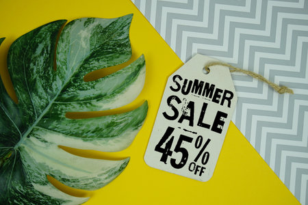 Summer Sale 45% Promotion Offer Discount Retail Shopping Conceptの写真素材