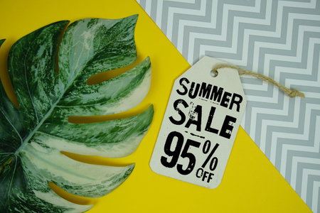 Summer Sale 95% Promotion Offer Discount Retail Shopping Conceptの写真素材