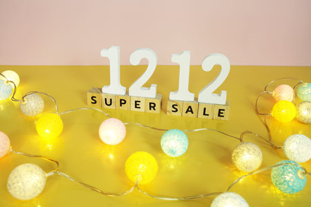 12.12 Super Sale Promotion and Marketing with cotton balls decoration