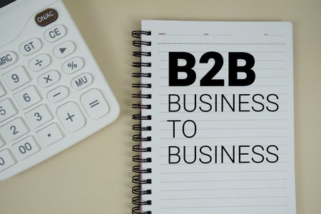 B2B Business to Business text with calculator phrase of business and financial conceptの写真素材