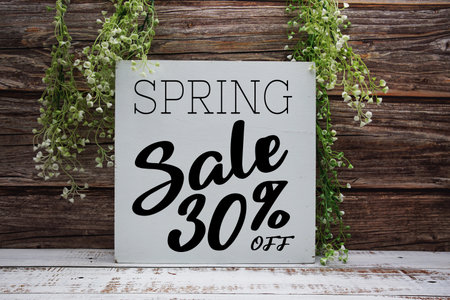 Spring Sale 30% Promotion Offer Discount Retail Shopping Conceptの写真素材