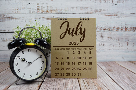 July 2025 annual monthly desk calendar for planning and management