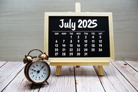 July 2025 annual monthly desk calendar for planning and management