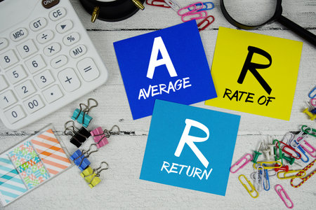 ARR abbreviation of Average Rate of Return text phrase of business and financial conceptの写真素材