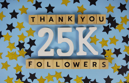 Thank You 25000, 25K Followers congratulation and celebration social media subscribers and followersの写真素材